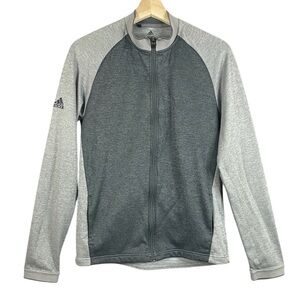 Men’s Adidas Midweight Two Tone Gray Fullzip Textured Jacket Size Medium